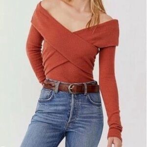 Free People Crossover Knit Top